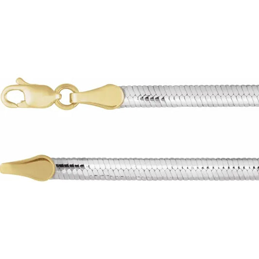 Reversible Diamond Cut Snake Gold Chain