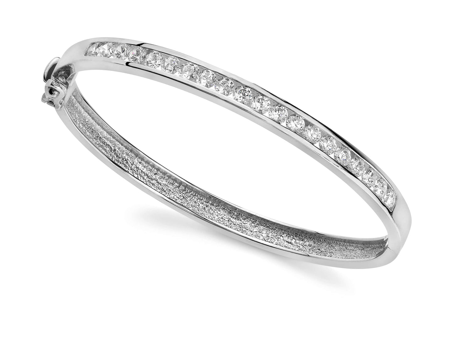 Channel Set Diamond Bangle
