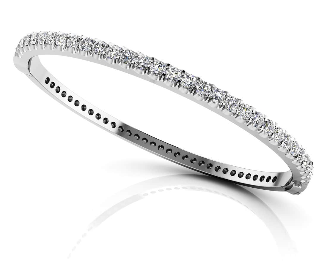 Shared Prong Oval Diamond Bangle