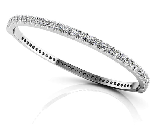 Shared Prong Oval Diamond Bangle