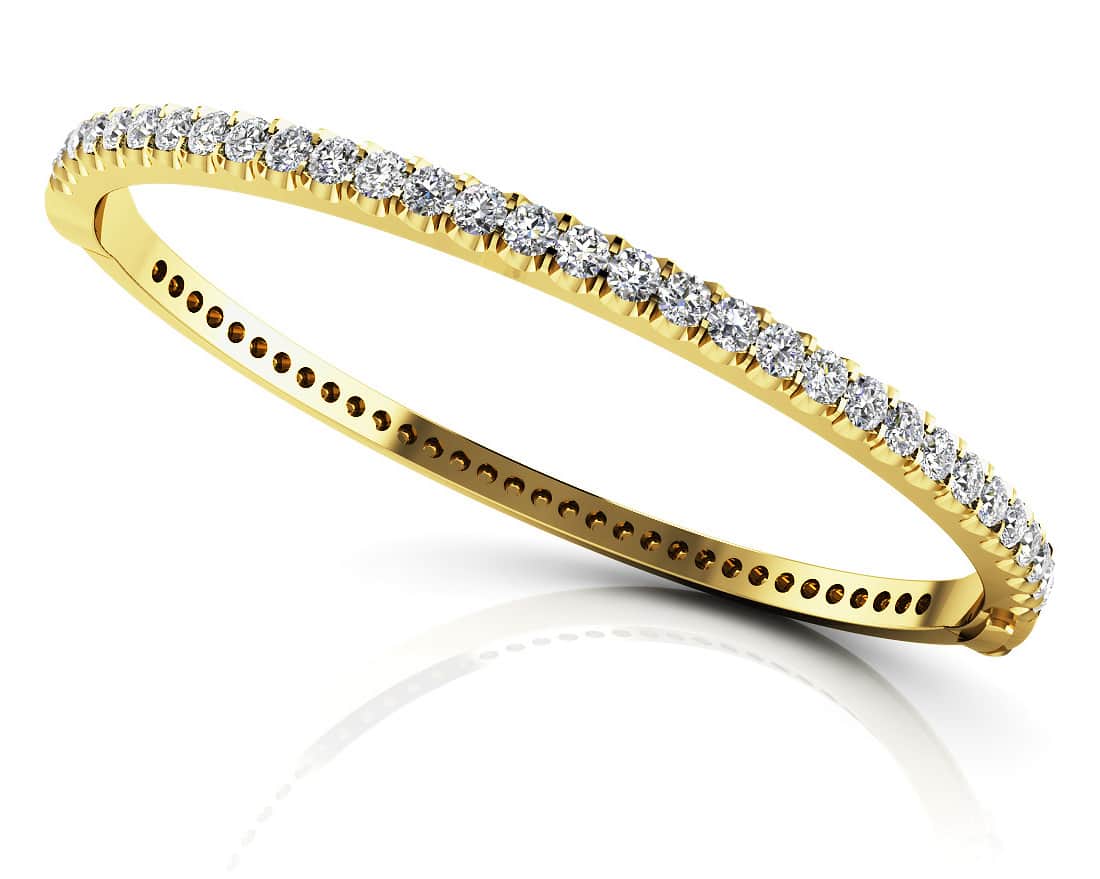 Shared Prong Oval Diamond Bangle