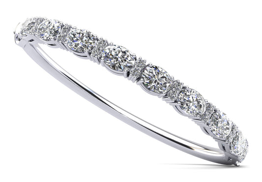 Oval And Rounds Diamond Bangle