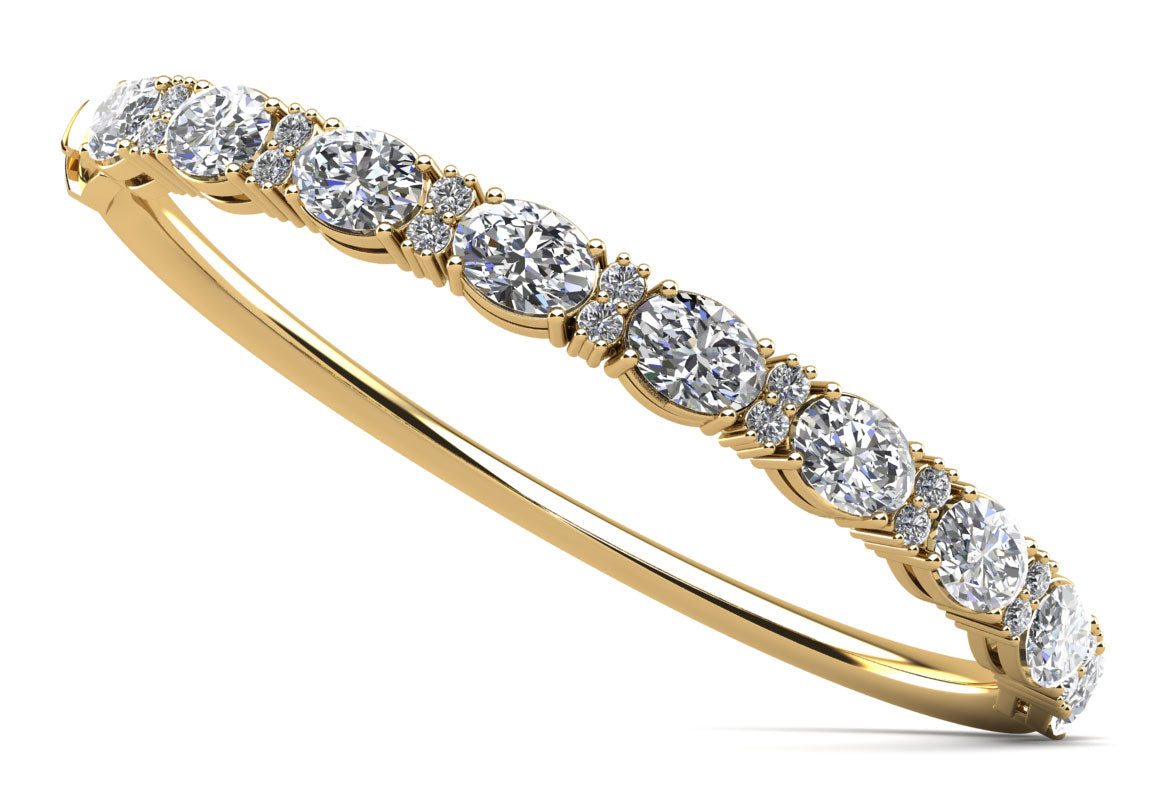 Oval And Rounds Diamond Bangle