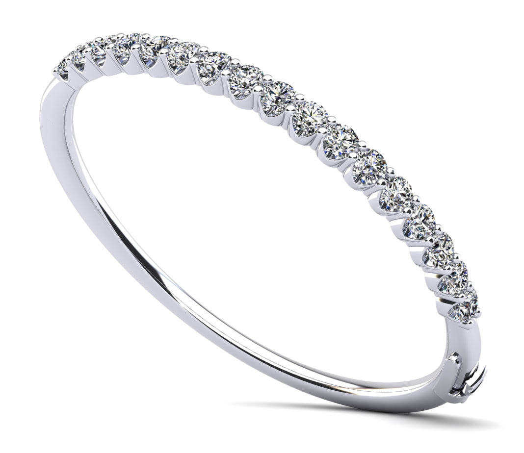 Elegant U Shape Prong Diamond Bangle