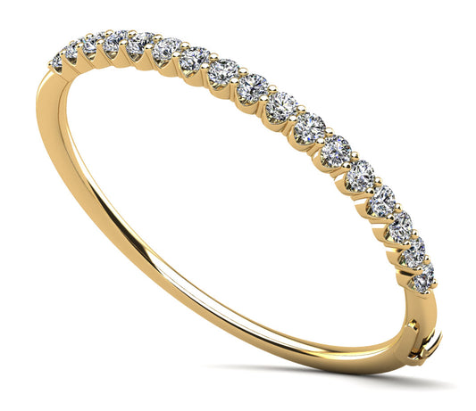 Elegant U Shape Prong Diamond Bangle