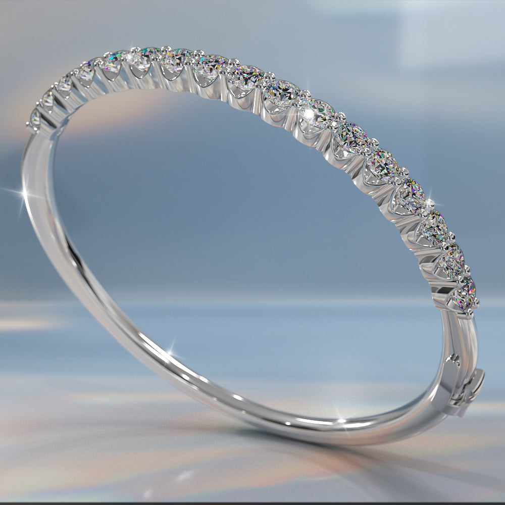 Elegant U Shape Prong Diamond Bangle