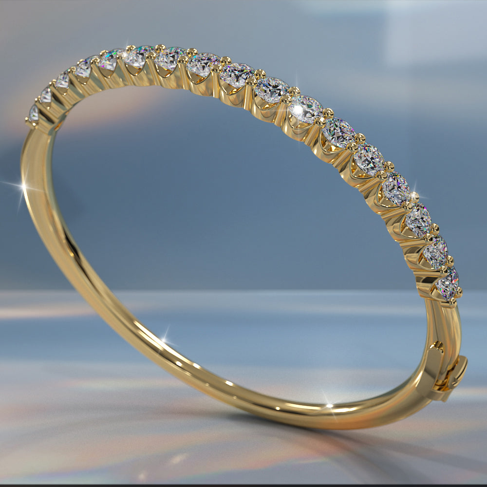 Elegant U Shape Prong Diamond Bangle
