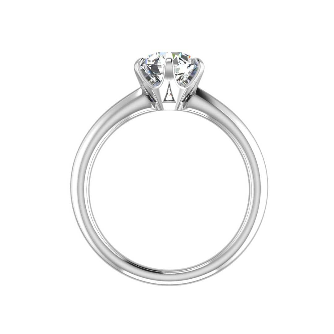 Six Prong Solitaire Engagement Ring-Round