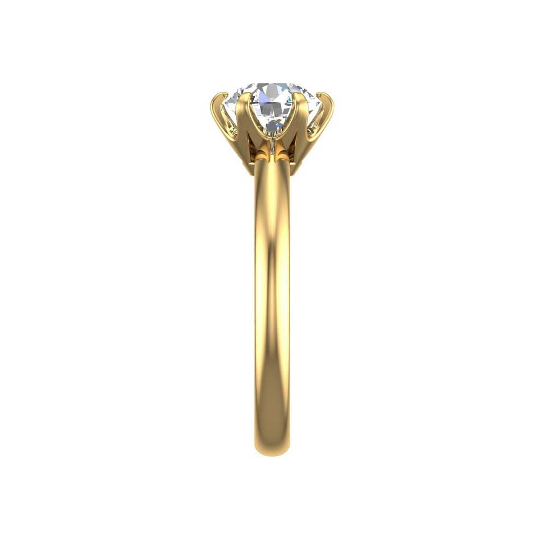 Six Prong Solitaire Engagement Ring-Round