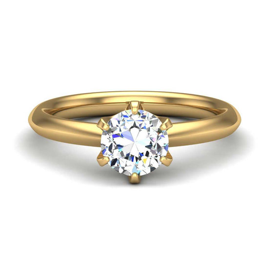 Six Prong Solitaire Engagement Ring-Round