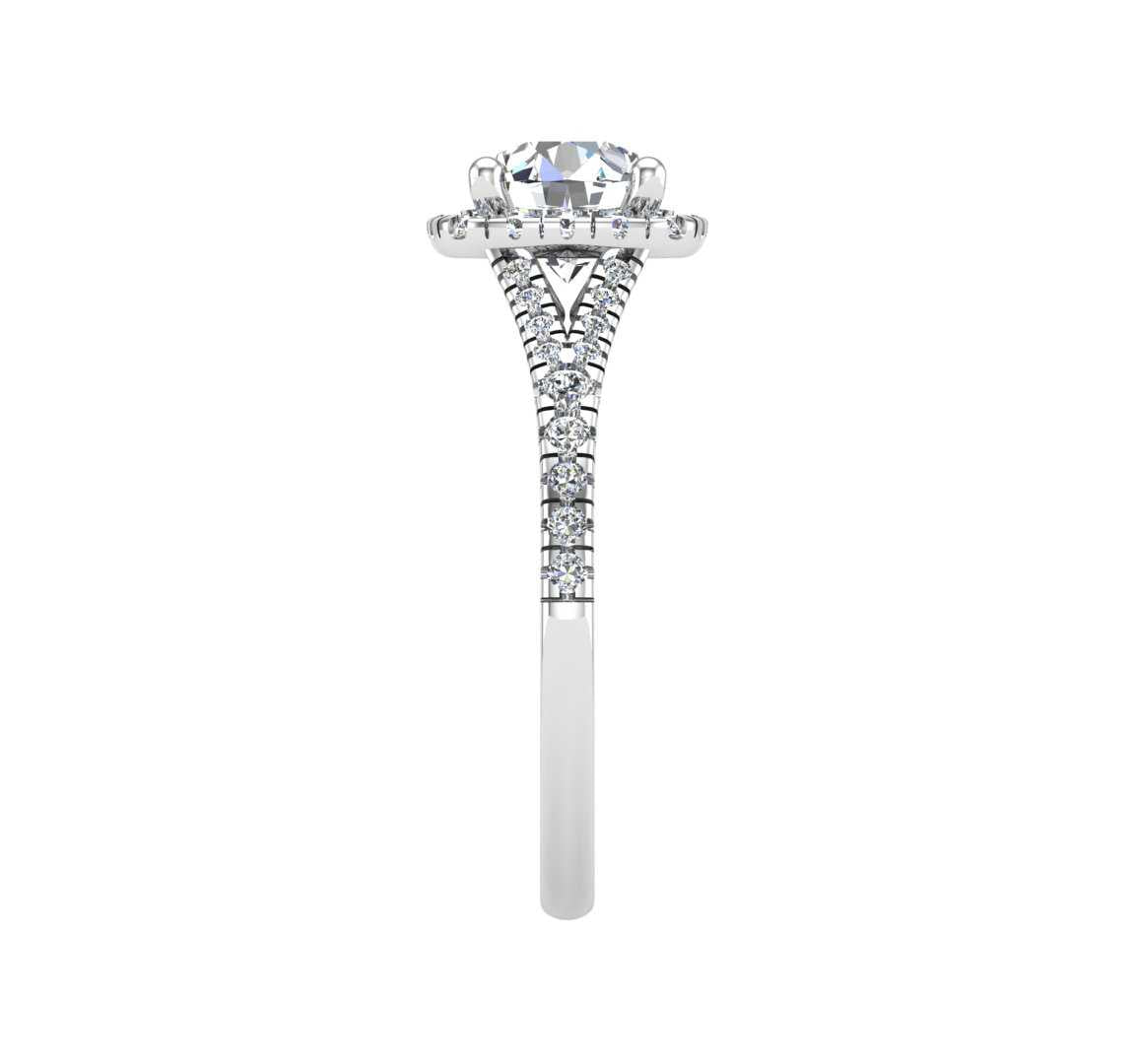 Basilia Engagement Ring – Split Shank Halo Design