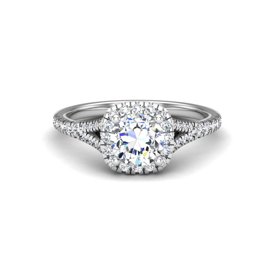 Basilia Engagement Ring – Split Shank Halo Design