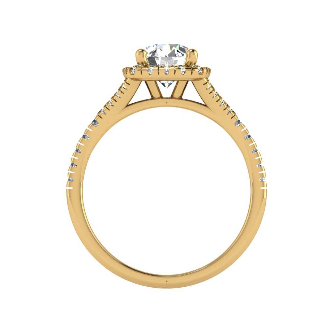 Basilia Engagement Ring – Split Shank Halo Design