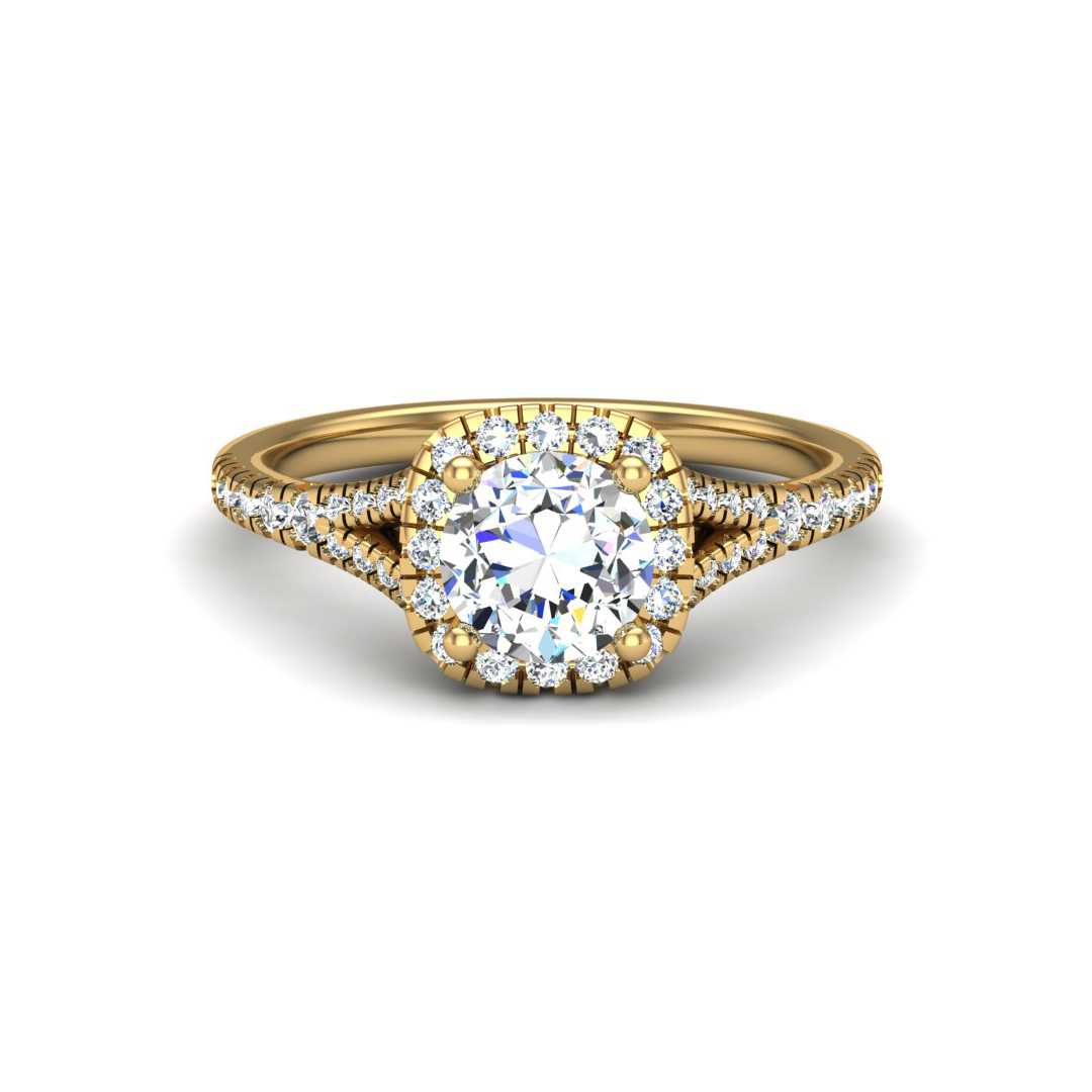 Basilia Engagement Ring – Split Shank Halo Design