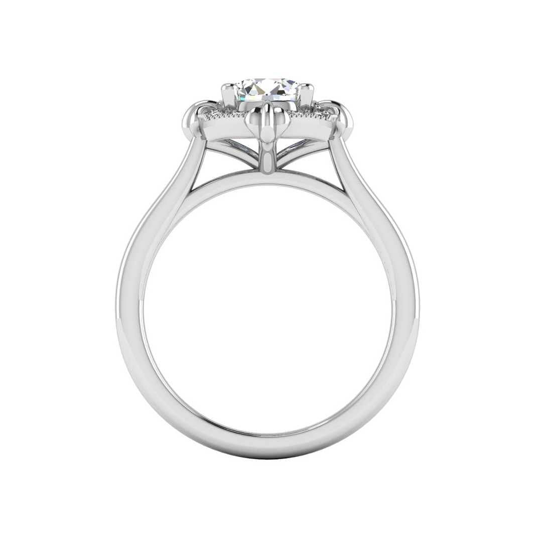 Blazing Halo Engagement Ring-Round