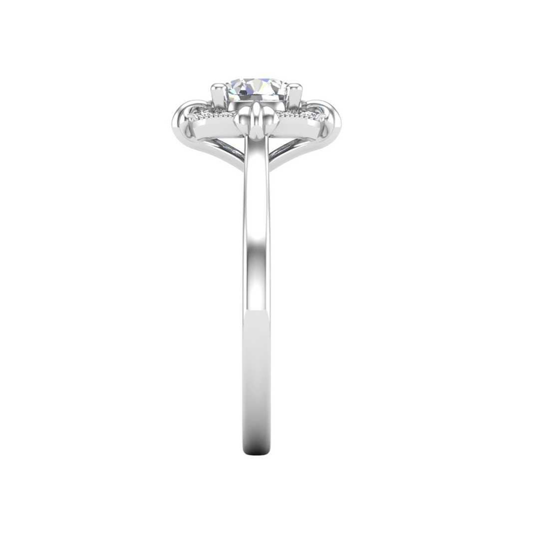 Blazing Halo Engagement Ring-Round