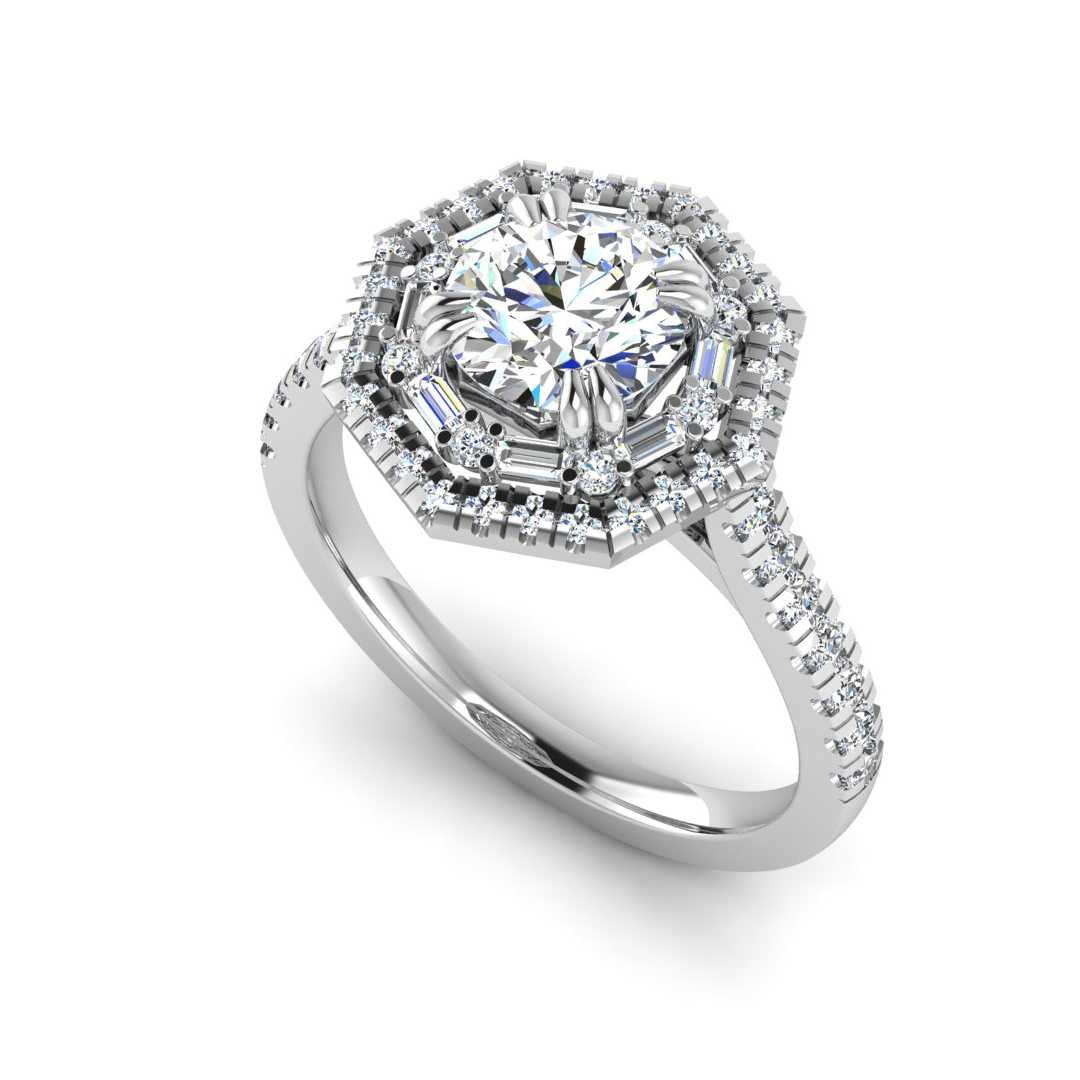 BLAZING HALO ENGAGEMENT RING-RD