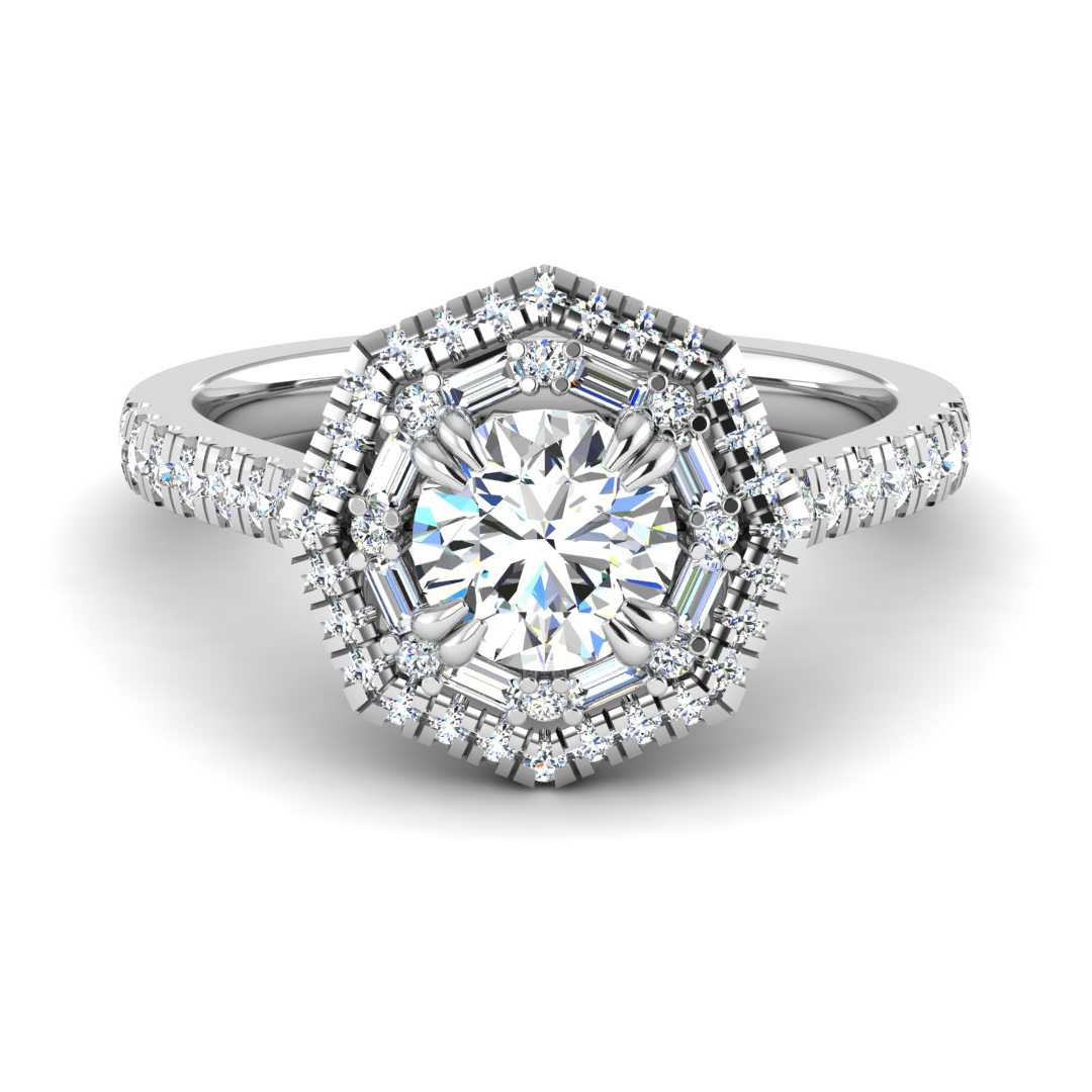 BLAZING HALO ENGAGEMENT RING-RD