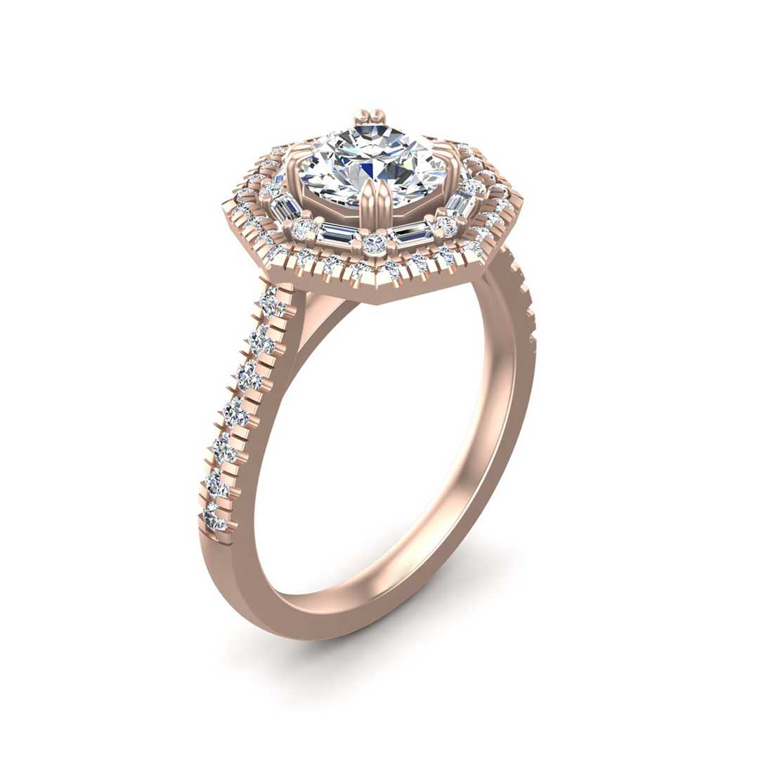 BLAZING HALO ENGAGEMENT RING-RD