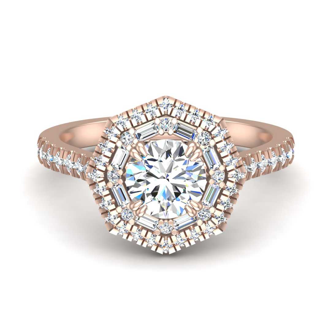 BLAZING HALO ENGAGEMENT RING-RD
