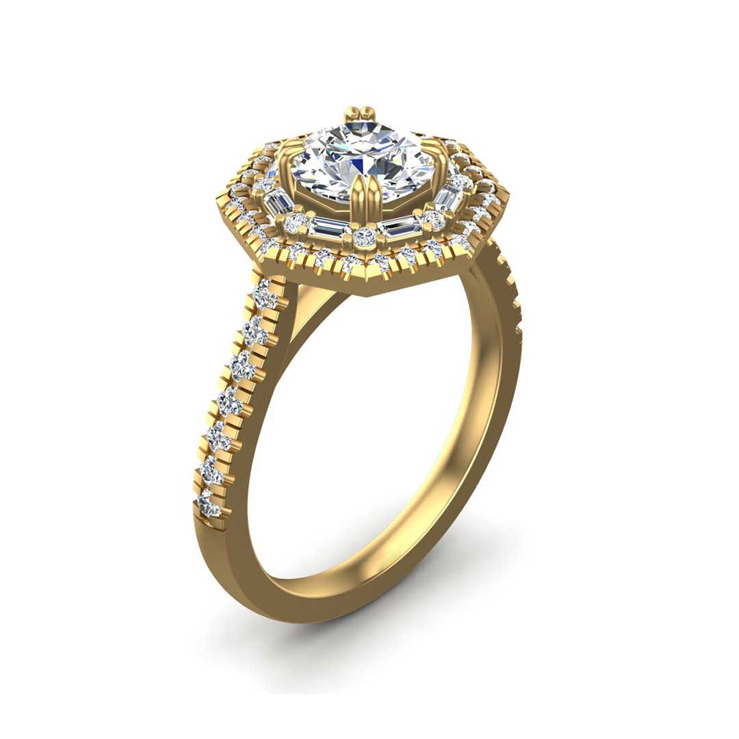 BLAZING HALO ENGAGEMENT RING-RD