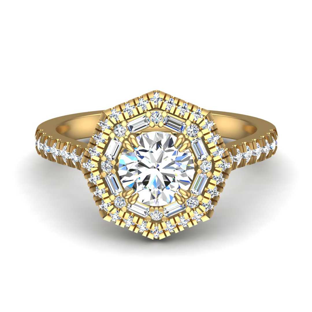 BLAZING HALO ENGAGEMENT RING-RD