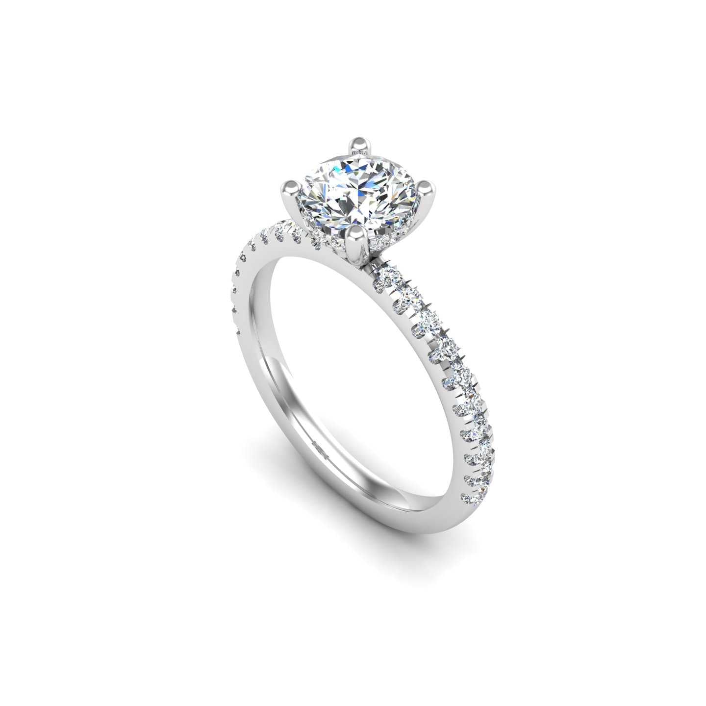 HIDDEN HALO ENGAGEMENT RING-ROUND