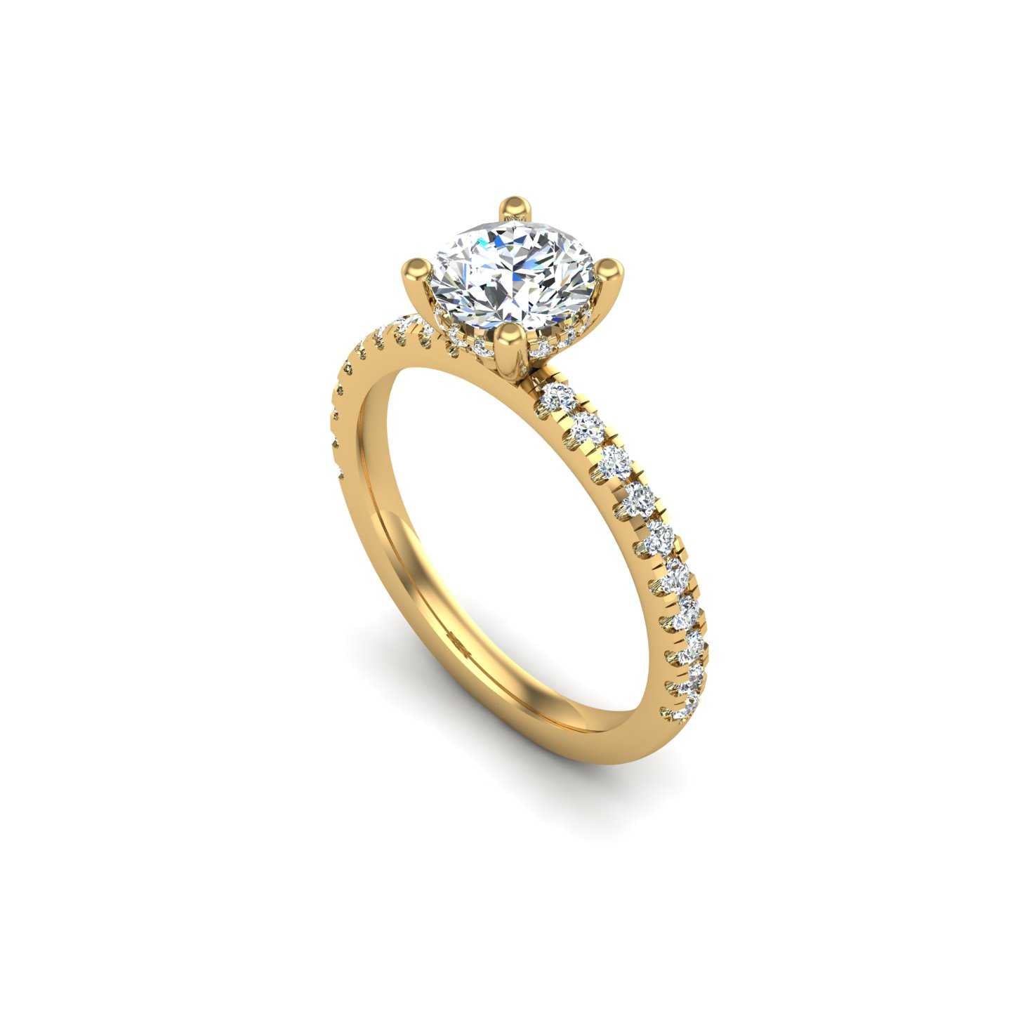 HIDDEN HALO ENGAGEMENT RING-ROUND
