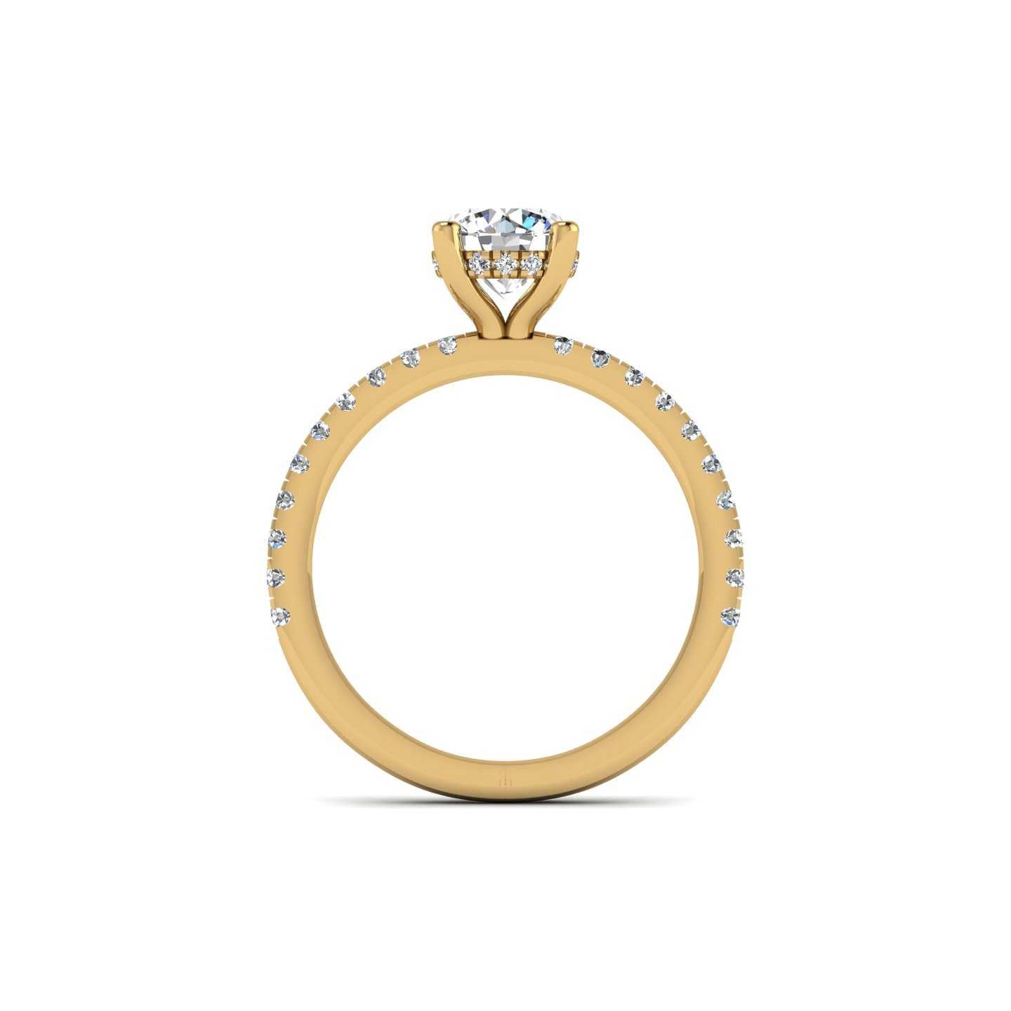 HIDDEN HALO ENGAGEMENT RING-ROUND