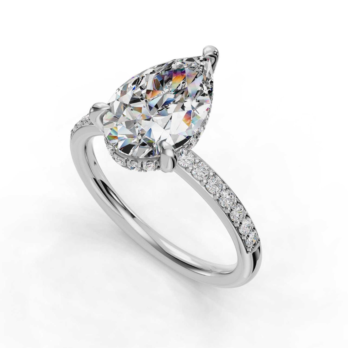 BIRNE HALO ENGAGEMENT RING-PEAR