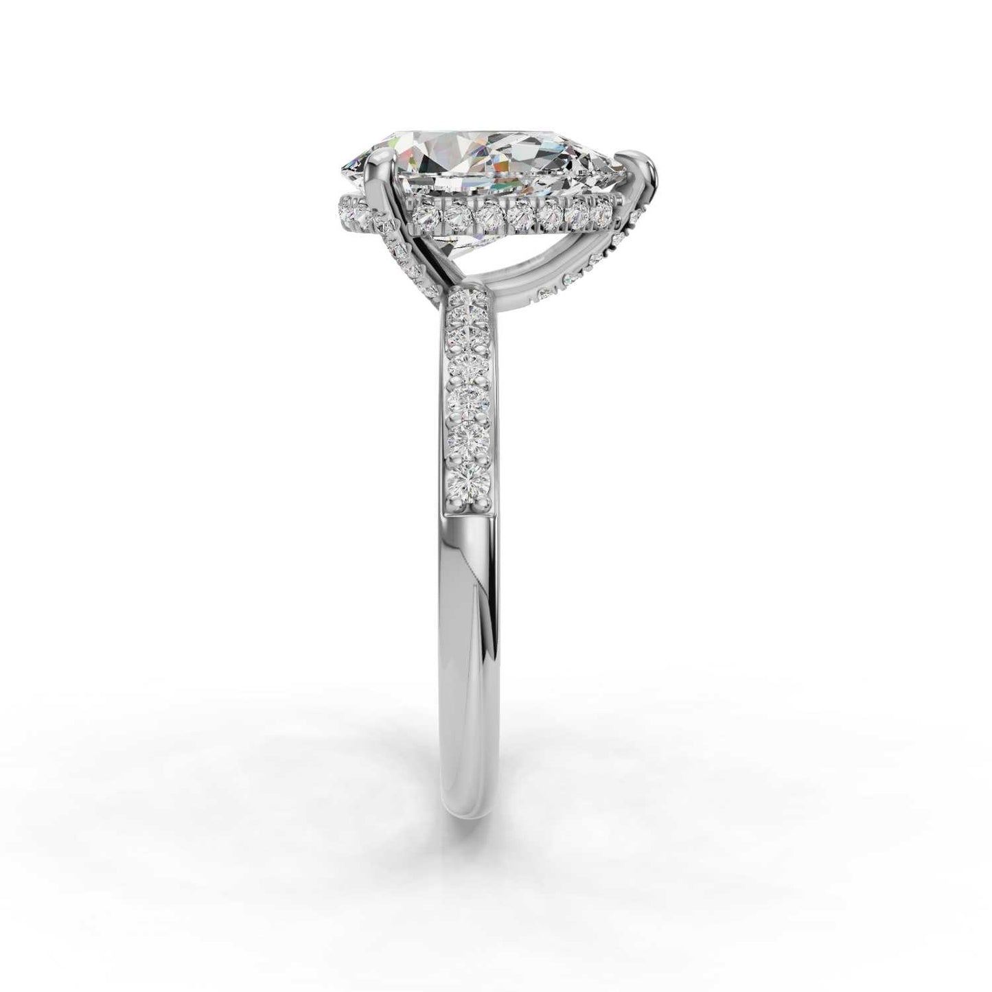 BIRNE HALO ENGAGEMENT RING-PEAR
