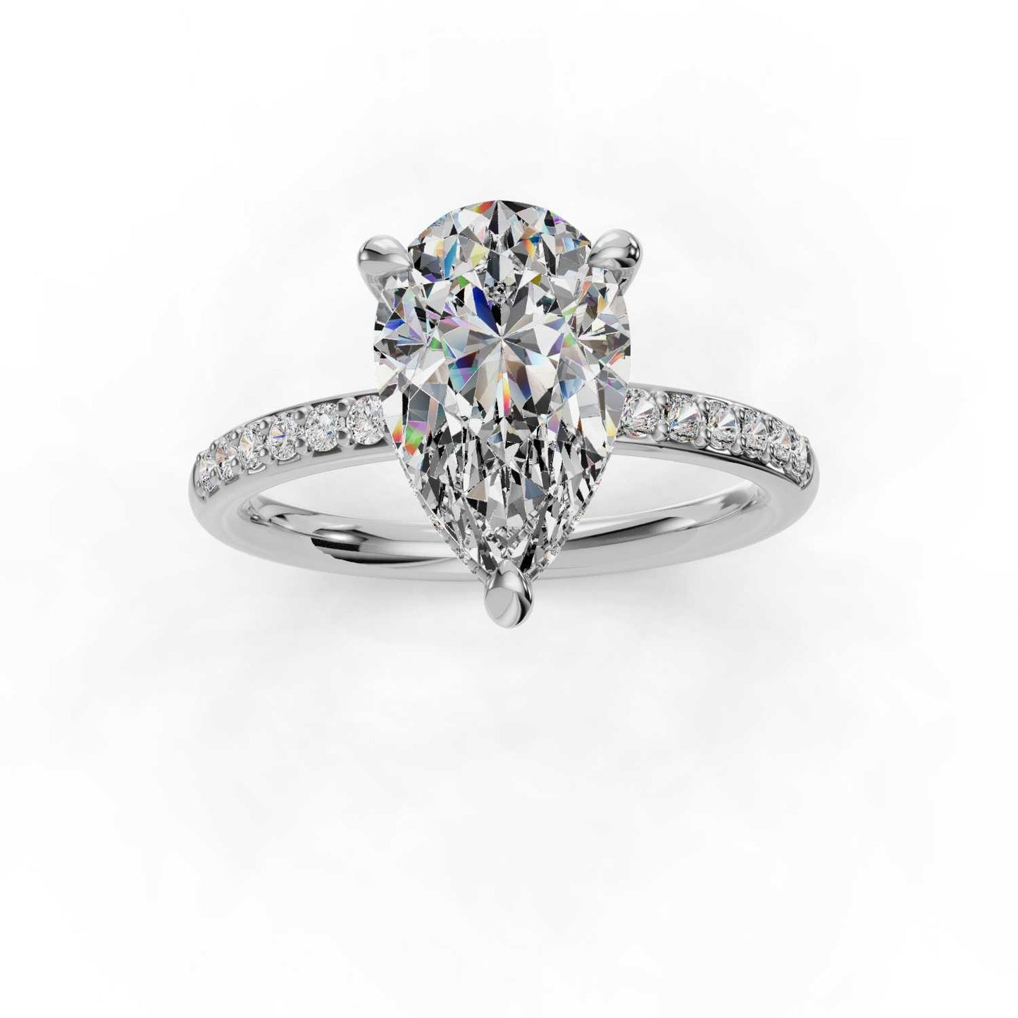 BIRNE HALO ENGAGEMENT RING-PEAR