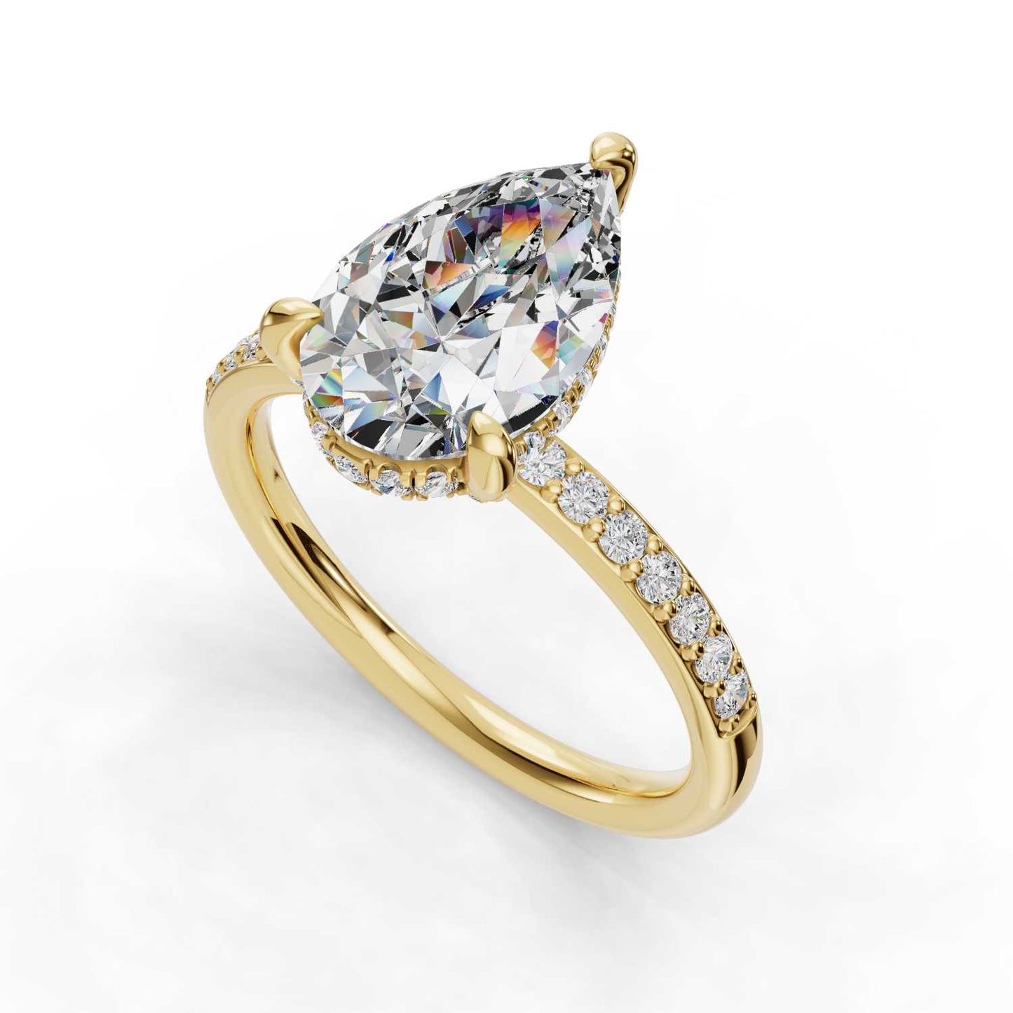 BIRNE HALO ENGAGEMENT RING-PEAR