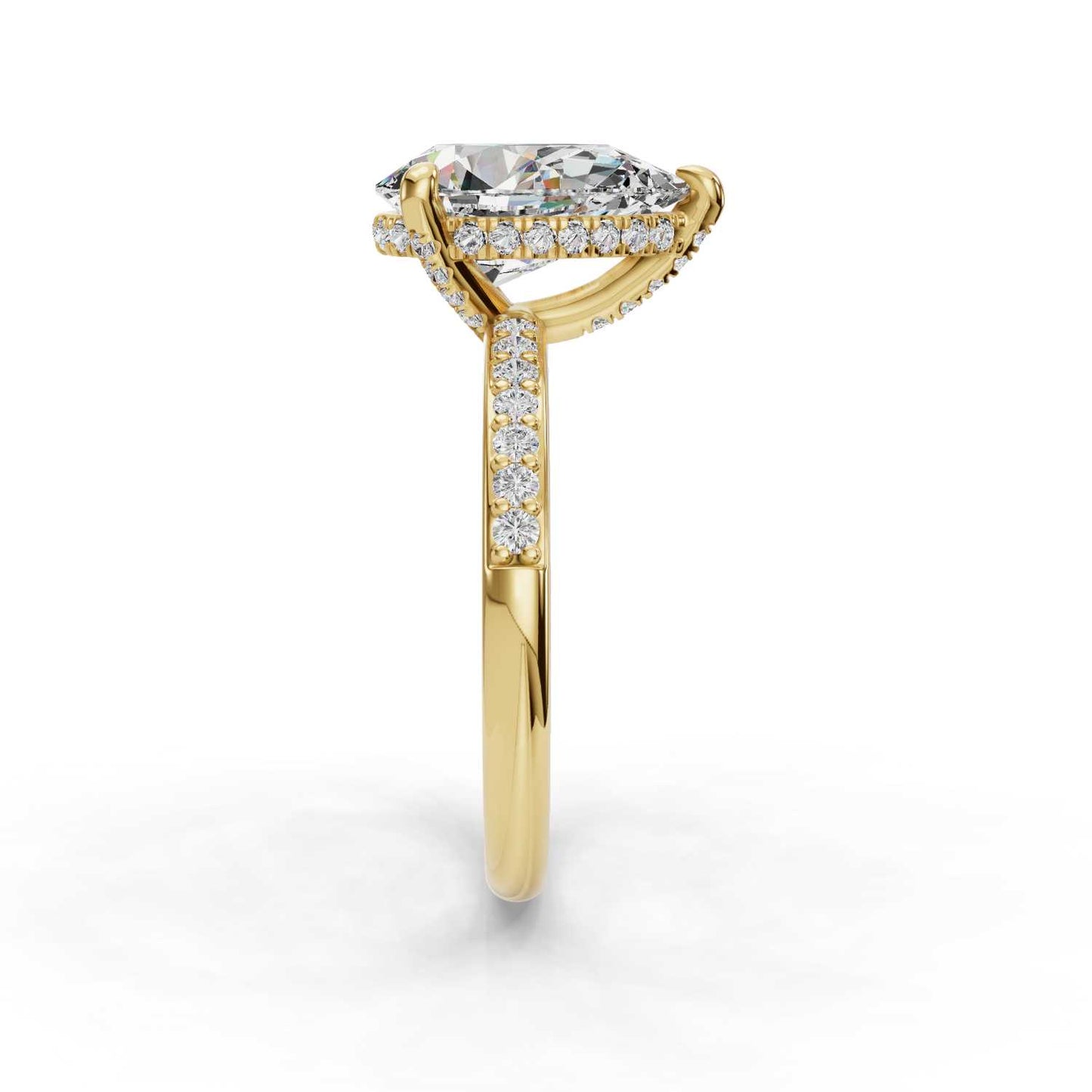 BIRNE HALO ENGAGEMENT RING-PEAR