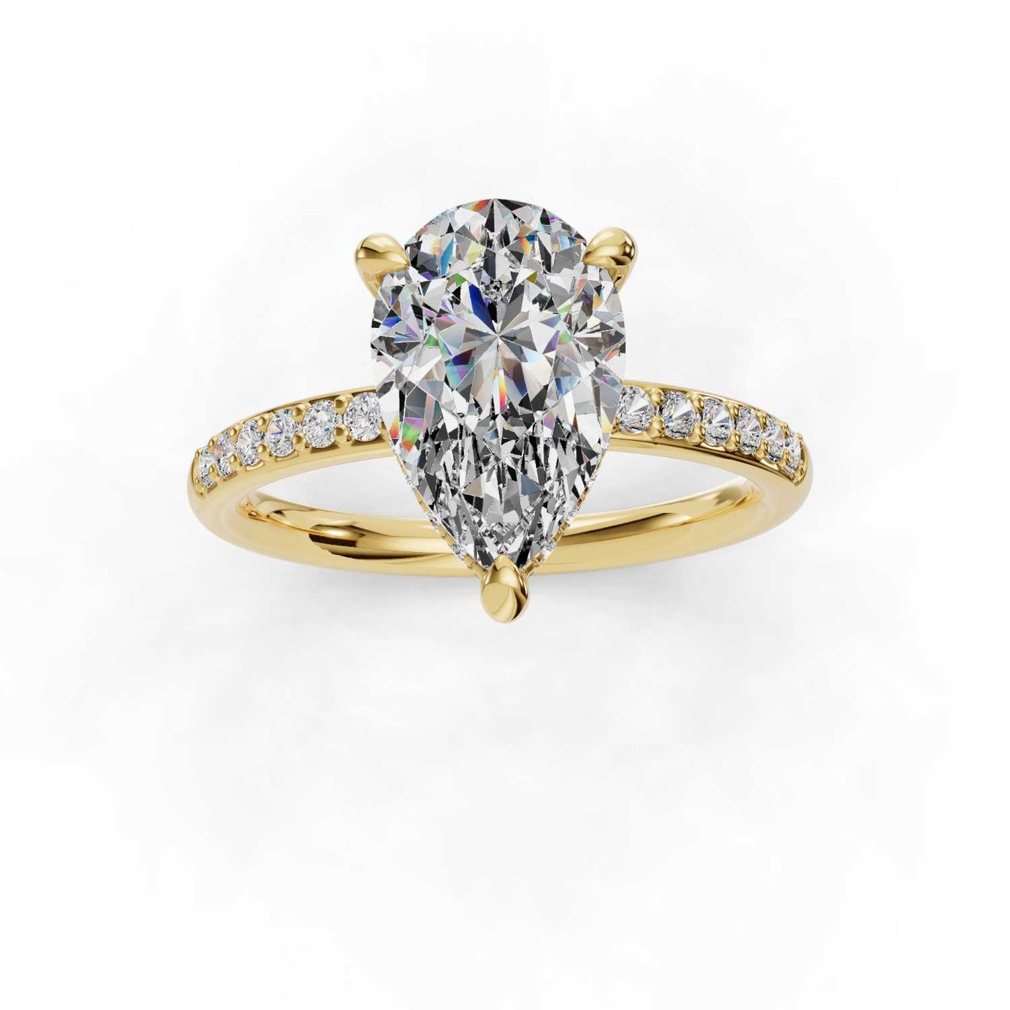 BIRNE HALO ENGAGEMENT RING-PEAR