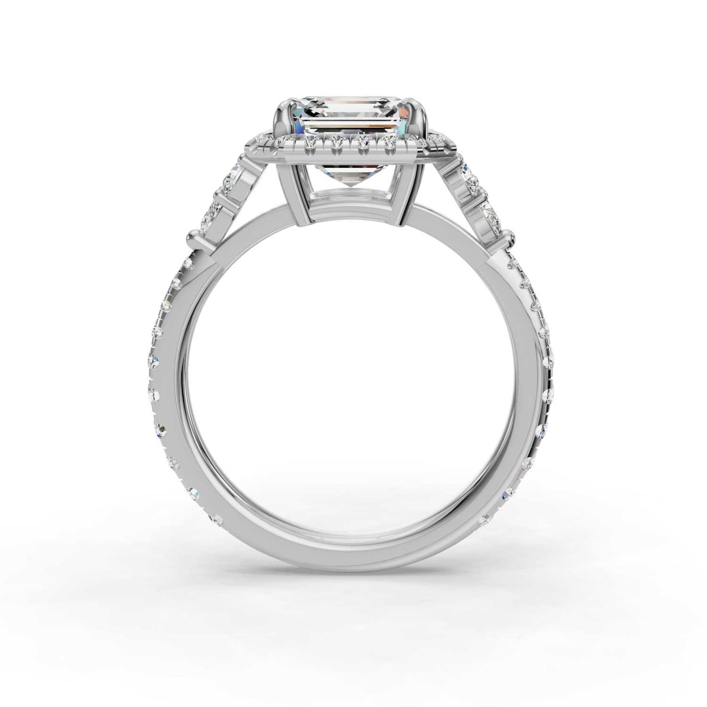 ASSCHER HALO ENGAGEMENT RING