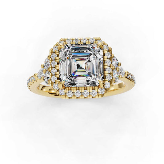 ASSCHER HALO ENGAGEMENT RING