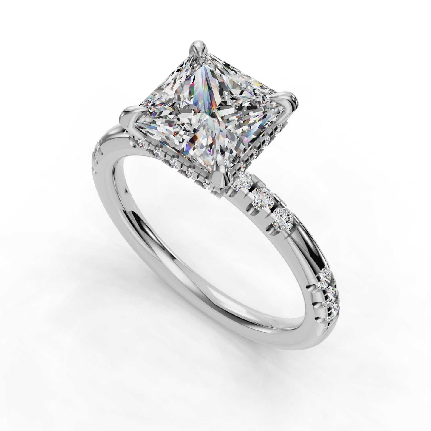 Phoenix Princess Halo Engagement Ring