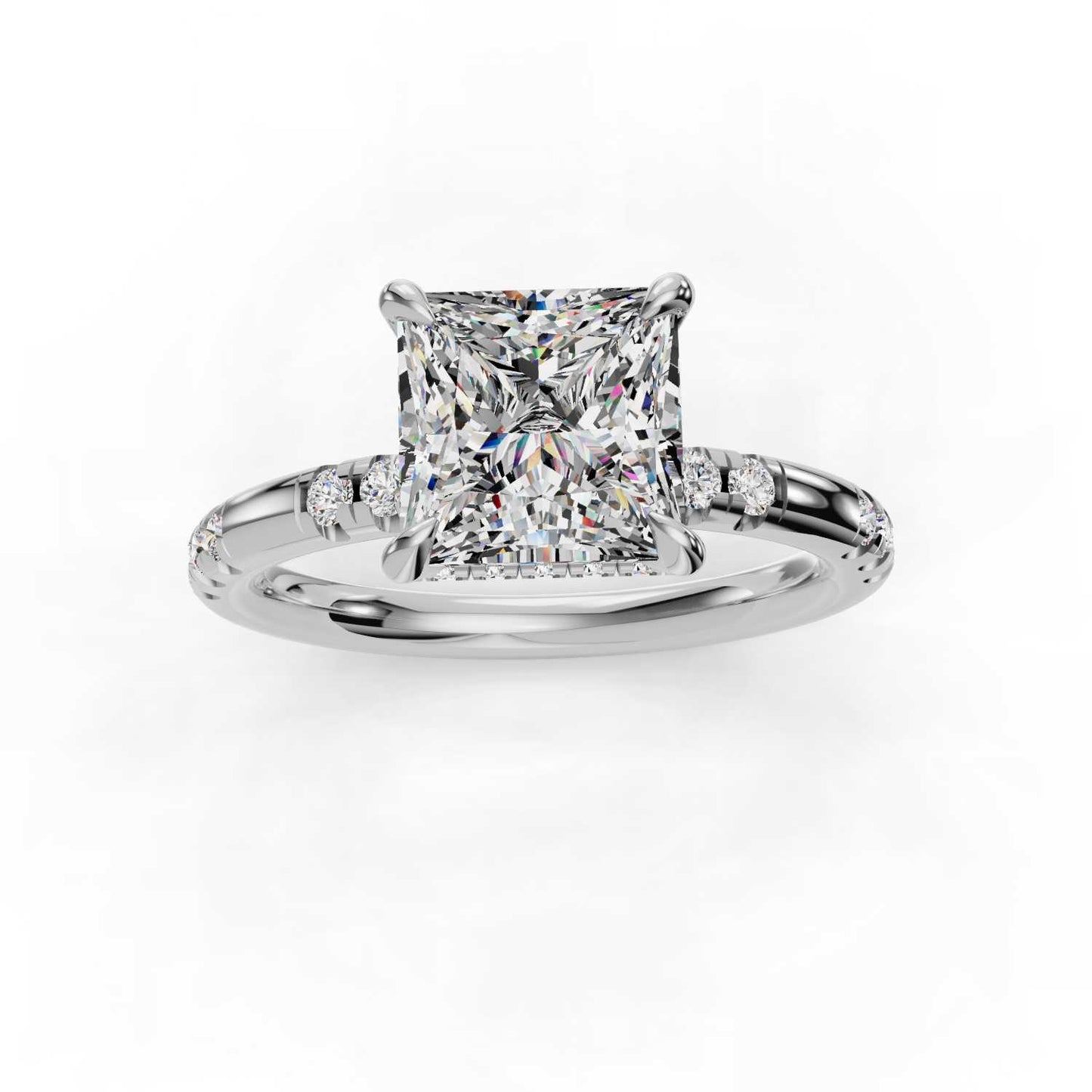 Phoenix Princess Halo Engagement Ring