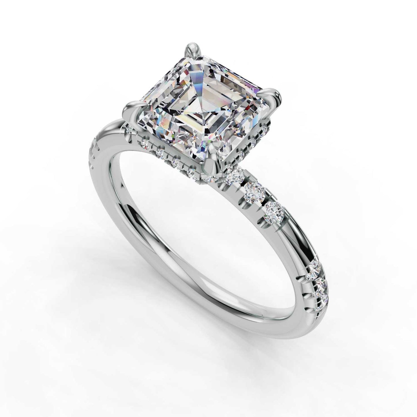 PHOENIX ASSCHER HALO ENGAGEMENT RING