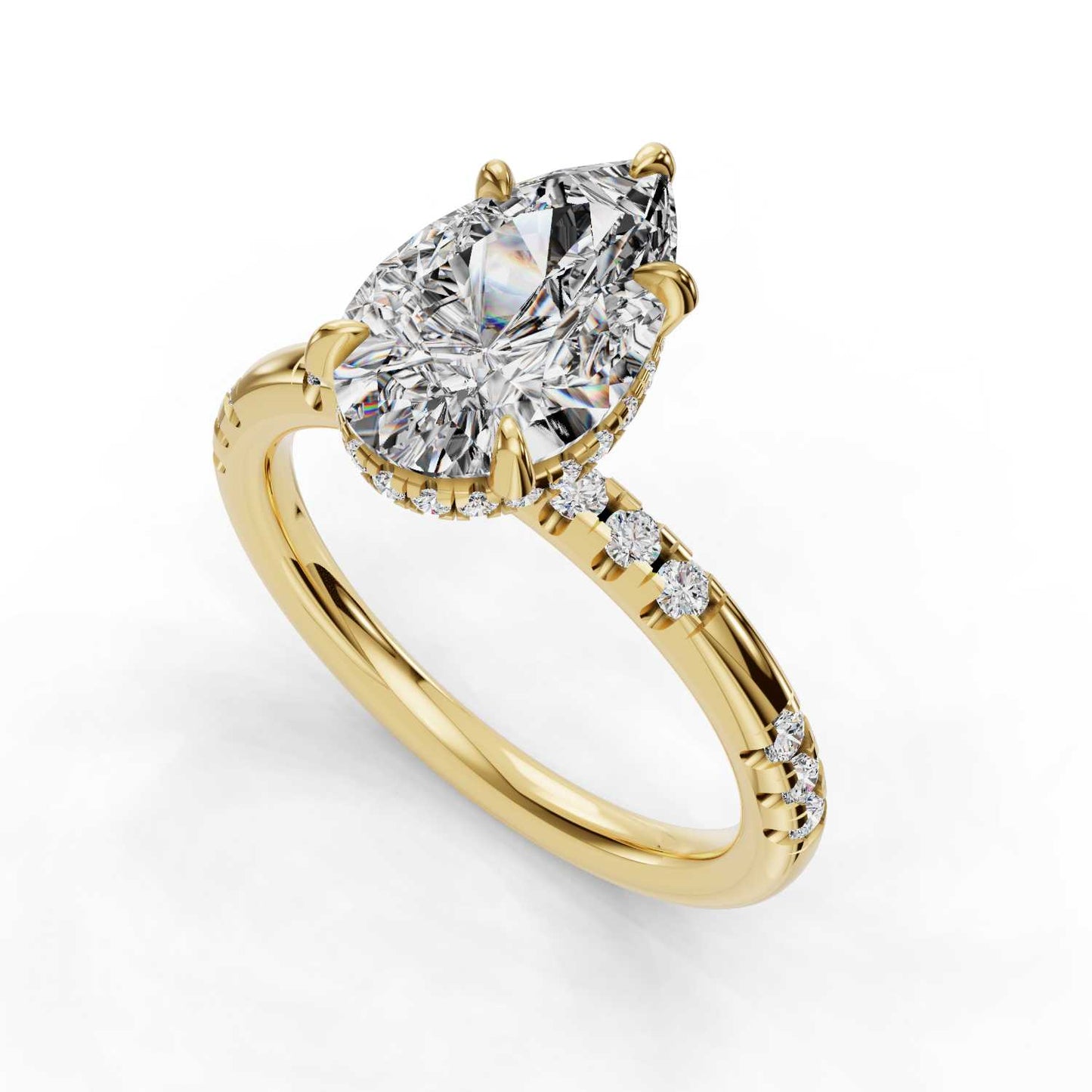 PHOENIX PEAR HALO ENGAGEMENT RING