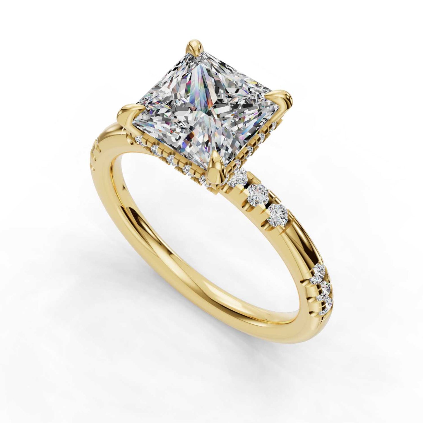 Phoenix Princess Halo Engagement Ring
