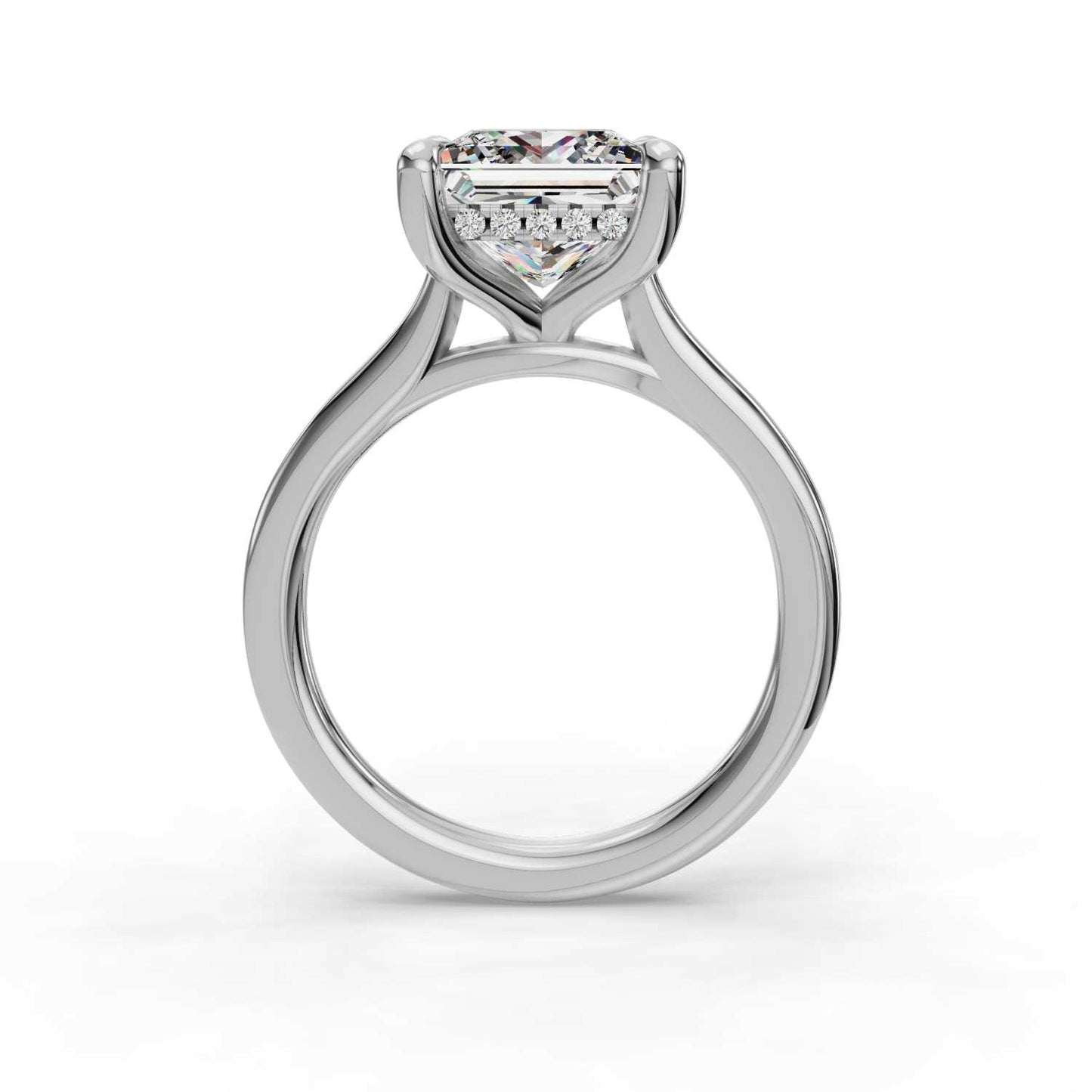 Hidden Halo Princess Engagement Ring