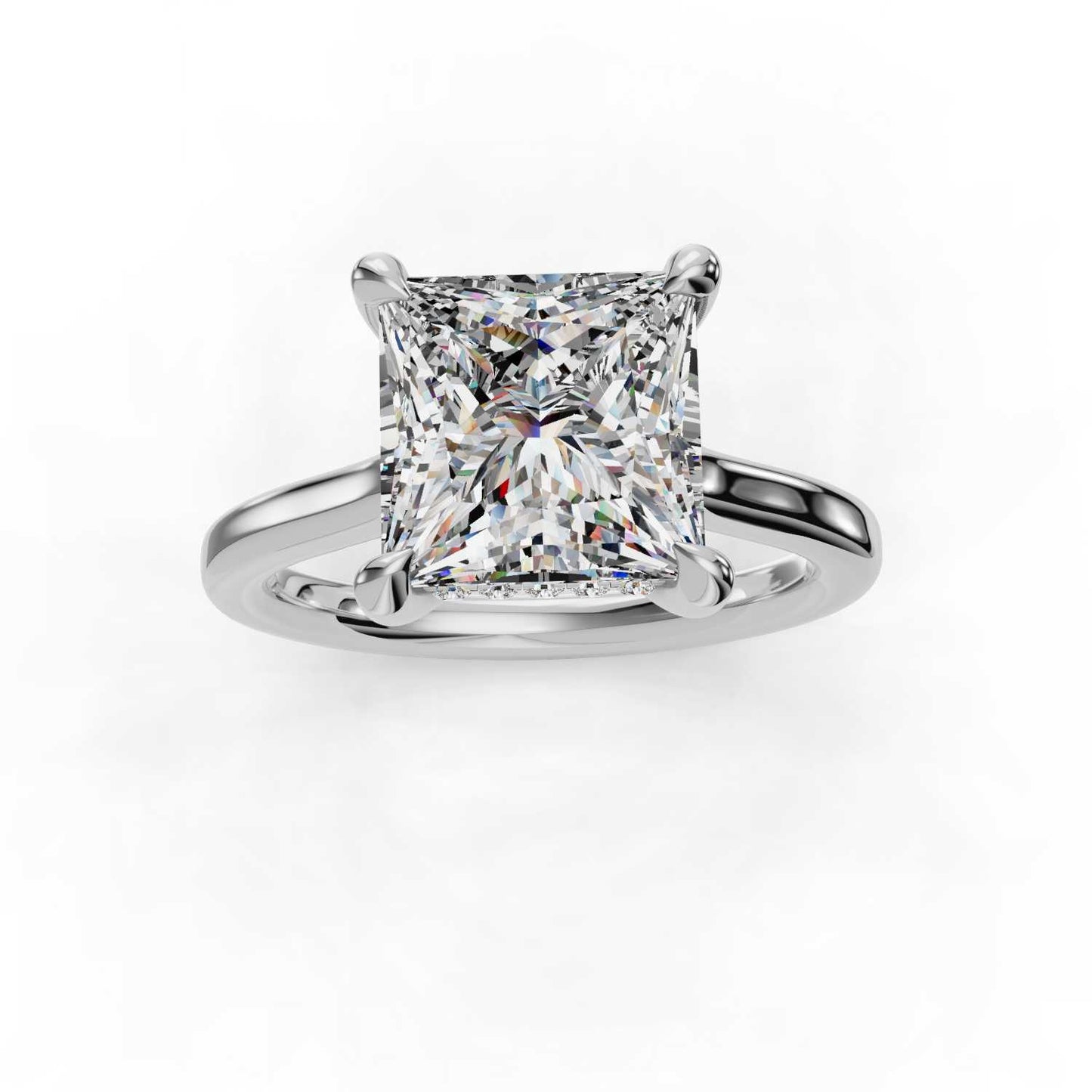 Hidden Halo Princess Engagement Ring