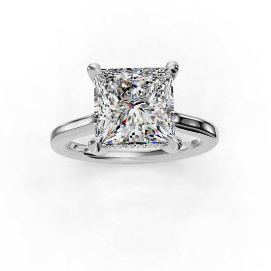 Hidden Halo Princess Engagement Ring