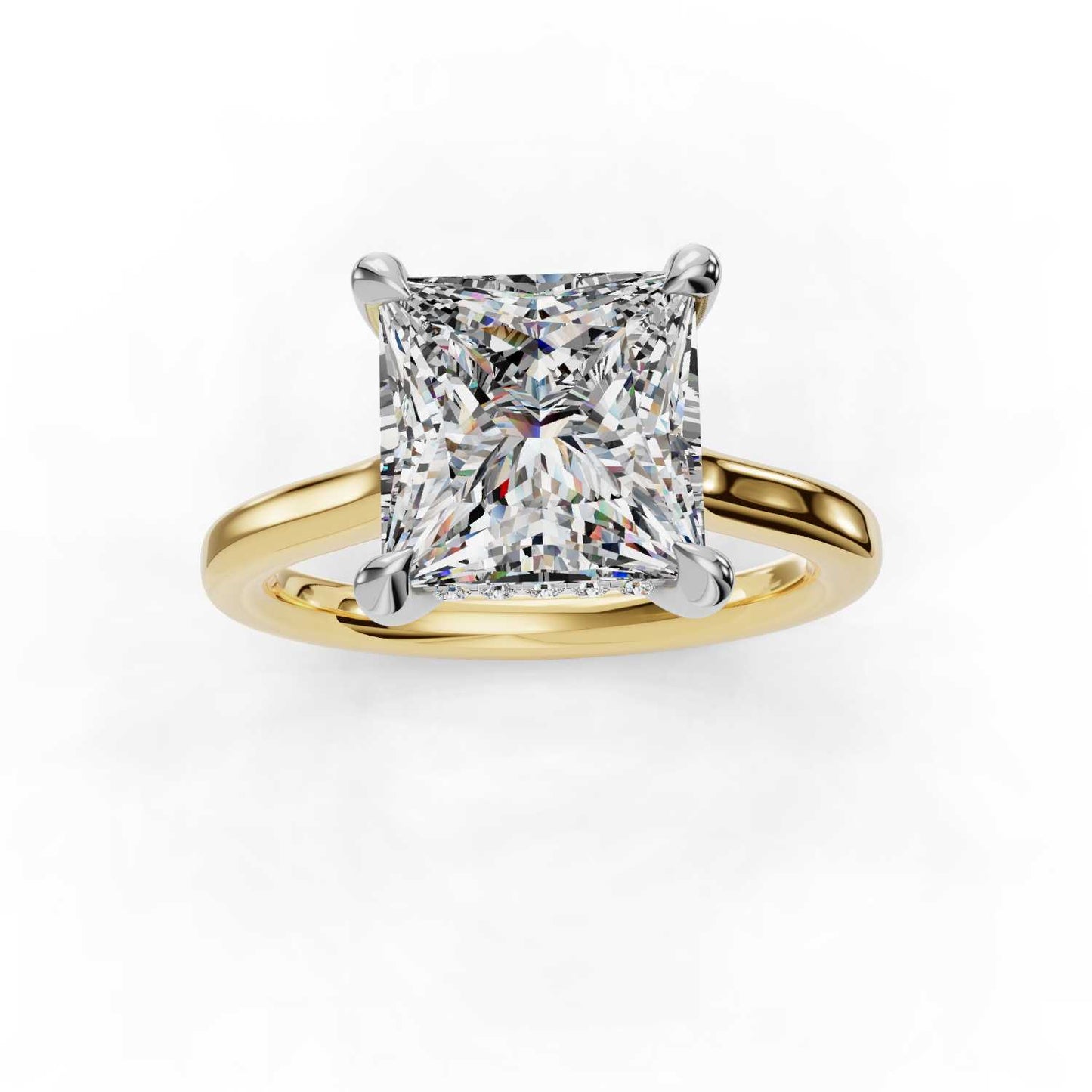 Hidden Halo Princess Engagement Ring