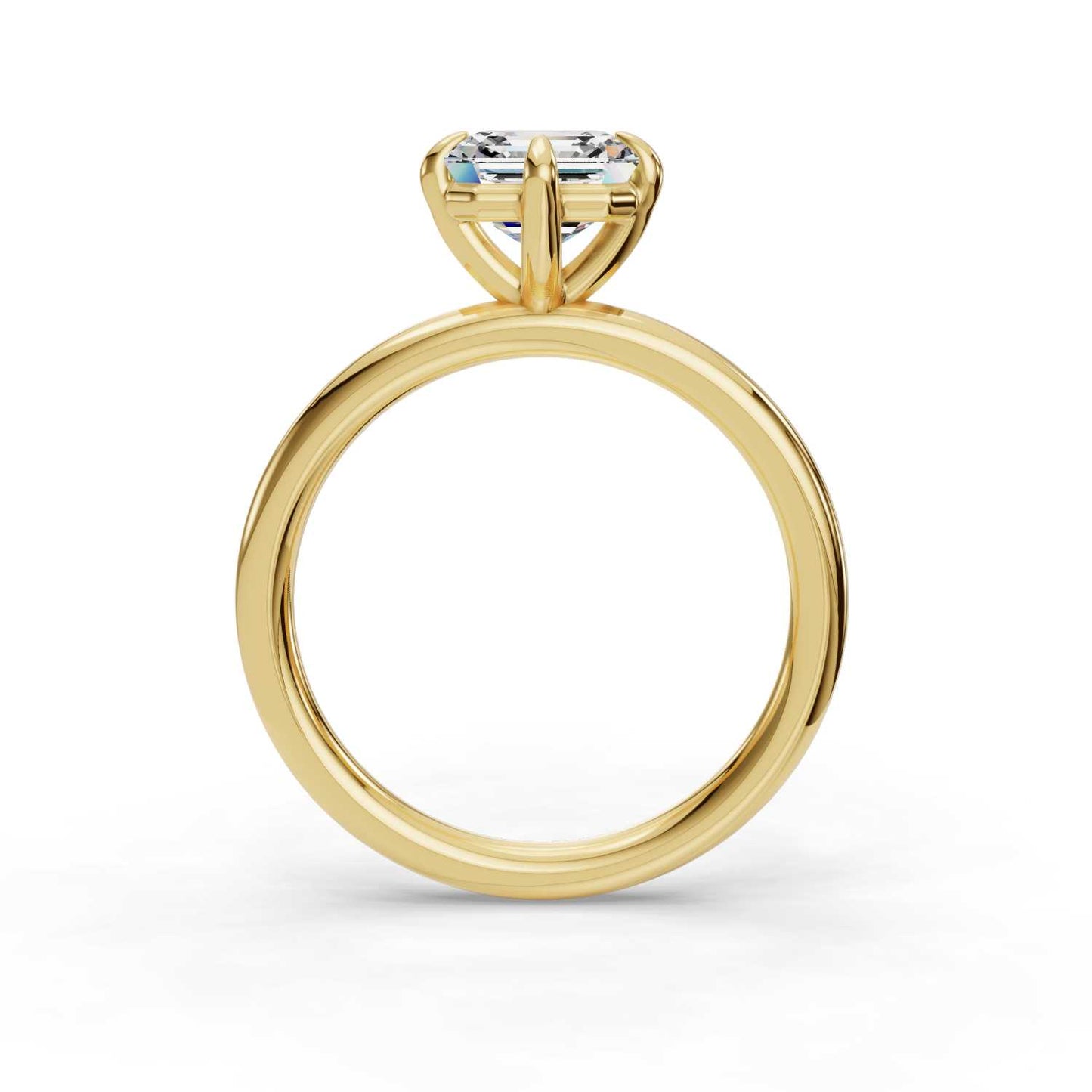 ASSCHER SOLITAIRE RING 4 CLAW PRONG