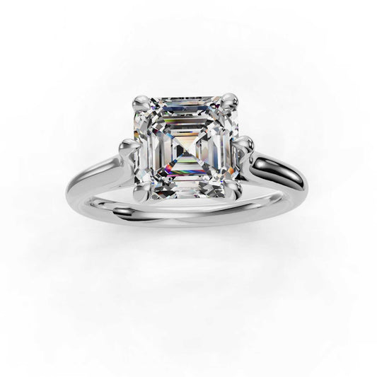 ASSCHER SOLITAIRE RING SIX PRONGS