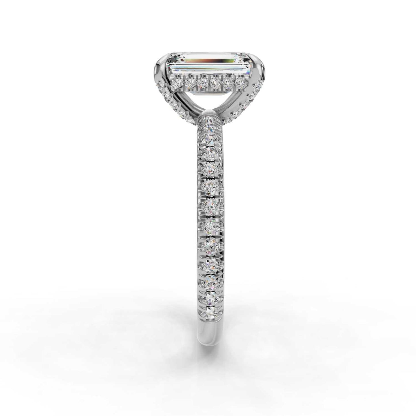 Love Emerald Halo Engagement Ring