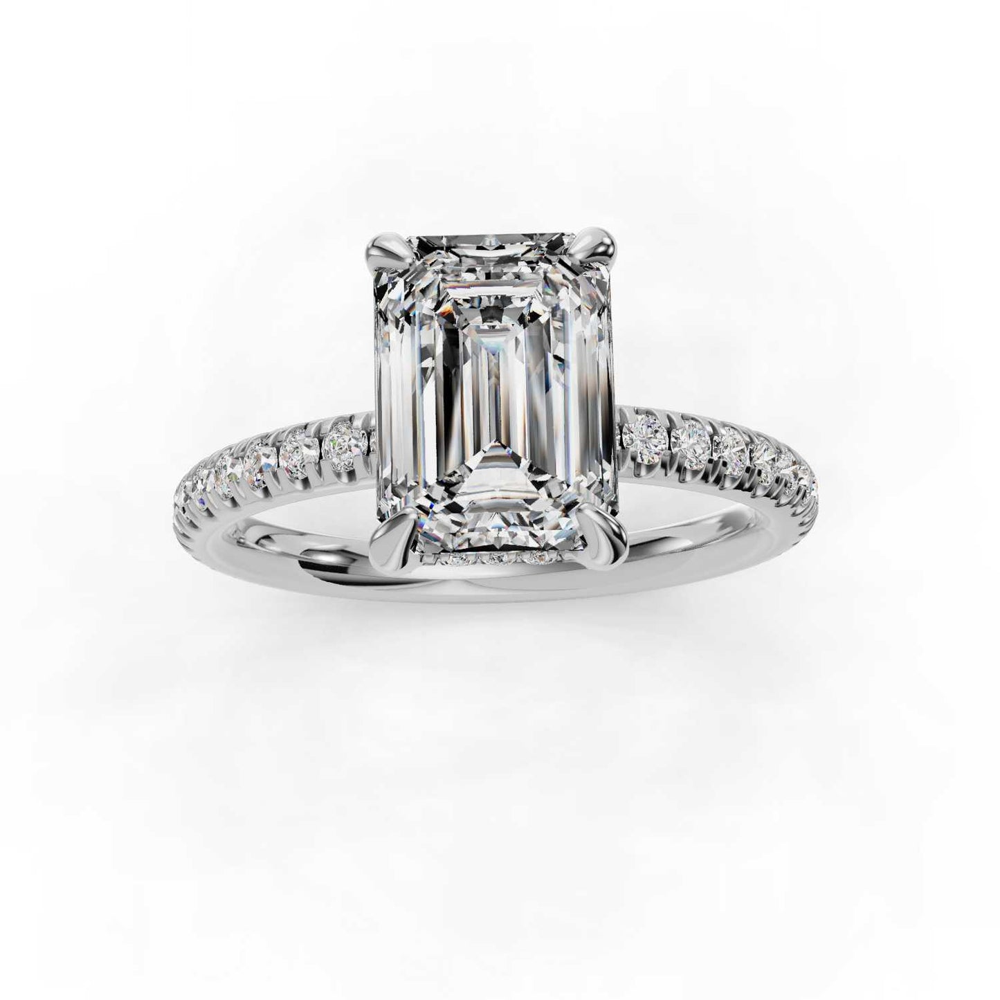 Love Emerald Halo Engagement Ring